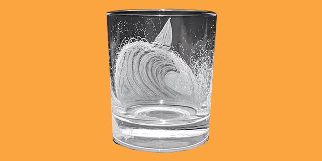 Hand-engraved sailing tumbler